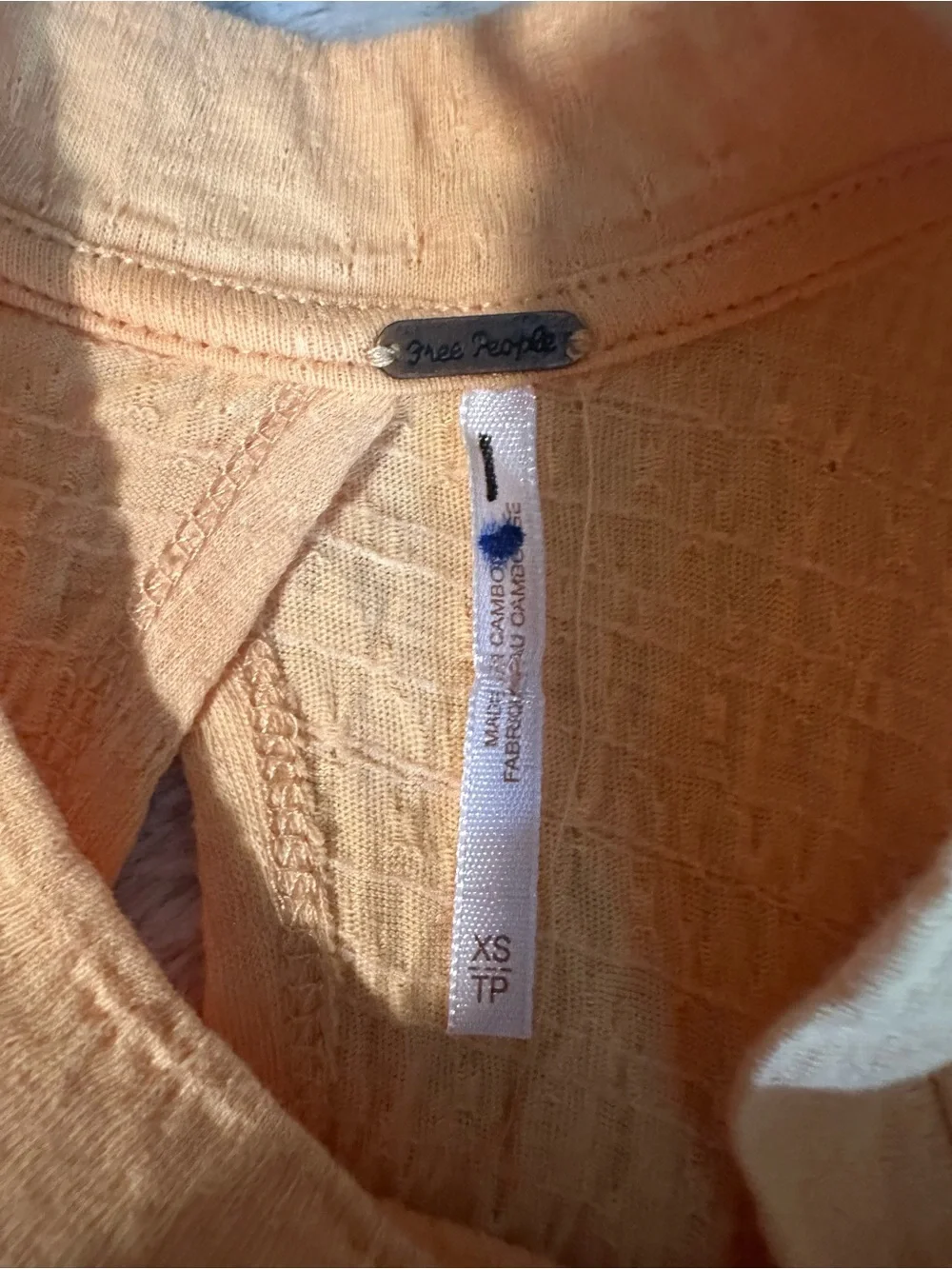 Free People Peach Tiered Ruffle Tank